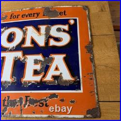 Vintage Lyons Tea Large Enamel Sign