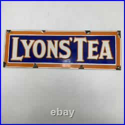 Vintage Lyons Tea Metal Enamel Cafe Tea Shop Advertising Sign Vintage Lyons Tea Metal Enamel Cafe Tea Shop Advertising Sign