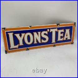 Vintage Lyons Tea Metal Enamel Cafe Tea Shop Advertising Sign Vintage Lyons Tea Metal Enamel Cafe Tea Shop Advertising Sign