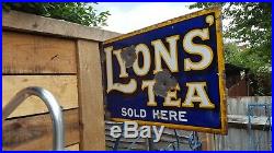 Vintage Lyons Tea double sided enamel Advertising Sign