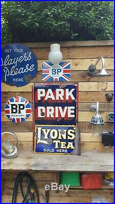Vintage Lyons Tea double sided enamel Advertising Sign