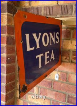 Vintage Lyons tea double sided enamel sign Vintage Lyons tea double sided enamel sign