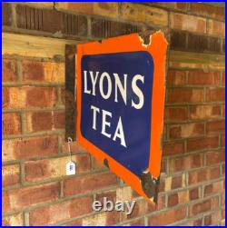 Vintage Lyons tea double sided enamel sign Vintage Lyons tea double sided enamel sign