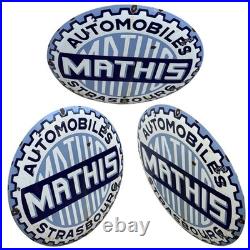 Vintage MATHIS STRASBOURG Enamel Advertising Sign Emaille Plaque
