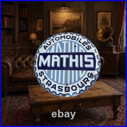 Vintage MATHIS STRASBOURG Enamel Advertising Sign Emaille Plaque