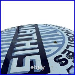 Vintage MATHIS STRASBOURG Enamel Advertising Sign Emaille Plaque