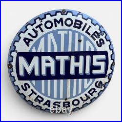 Vintage MATHIS STRASBOURG Enamel Advertising Sign Emaille Plaque Vintage MATHIS STRASBOURG Enamel Advertising Sign Emaille Plaque