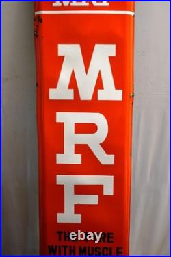 Vintage MRF Tyre Muscleman Porcelain Enamel Advertising Garage Sign 72x18 OldR2 Vintage MRF Tyre Muscleman Porcelain Enamel Advertising Garage Sign 72x18 OldR2