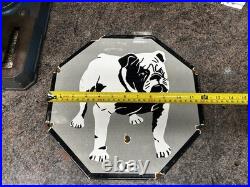 Vintage Mack Trucks Enamel Sign Diesel Bulldog Gas Service Porcelain Sign