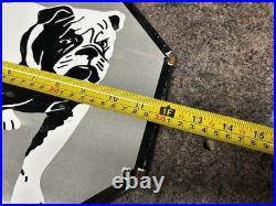 Vintage Mack Trucks Enamel Sign Diesel Bulldog Gas Service Porcelain Sign