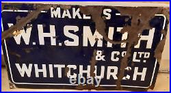 Vintage Makers WH Smith & Co. Ltd Whitchurch Enamel/Metal Wall Sign