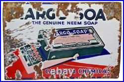Vintage Margo Soap Porcelain Enamel Sign Calcutta Chemical Neem Soap Ad 18x12 In Vintage Margo Soap Porcelain Enamel Sign Calcutta Chemical Neem Soap Ad 18x12 In