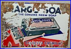Vintage Margo Soap Porcelain Enamel Sign Calcutta Chemical Neem Soap Ad 18x12 In Vintage Margo Soap Porcelain Enamel Sign Calcutta Chemical Neem Soap Ad 18x12 In