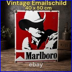 Vintage Marlboro CIGARETTE Enamel Advertising Sign # 2