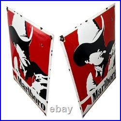 Vintage Marlboro CIGARETTE Enamel Advertising Sign # 2