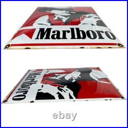 Vintage Marlboro CIGARETTE Enamel Advertising Sign # 2