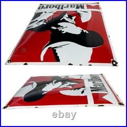 Vintage Marlboro CIGARETTE Enamel Advertising Sign # 2