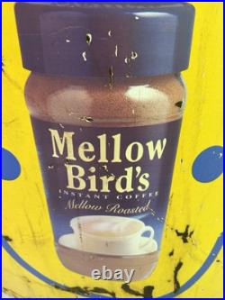 Vintage Mellow Birds Enamel Sign On Tin