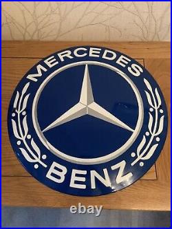 Vintage Mercedes Benz Enamel Sign