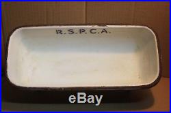 Vintage Metal Dog Drinking Bowl, R. S. P. C. A. Enamel Sign On Inside