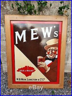 Vintage Mews W. B. Mew Langton Isle Of Wight Brewery Enamel Advertising Sign IOW