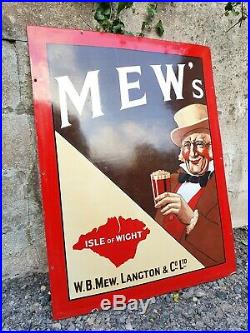 Vintage Mews W. B. Mew Langton Isle Of Wight Brewery Enamel Advertising Sign IOW