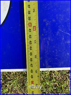 Vintage Michelin Man Flange Enamel Sign Advertising Petrol Oil Old Double Sided