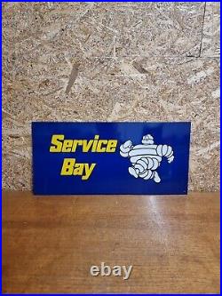 Vintage Michelin Service Bay Garage Sign Tin Not Enamel