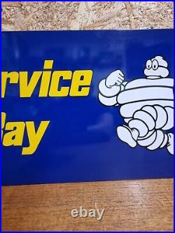 Vintage Michelin Service Bay Garage Sign Tin Not Enamel