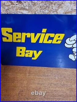 Vintage Michelin Service Bay Garage Sign Tin Not Enamel