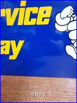 Vintage Michelin Service Bay Garage Sign Tin Not Enamel