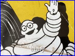 Vintage Michelin Tyre Services Enamel Sign Garage Tools Man Cave Advertising