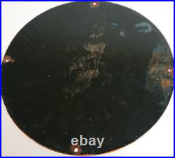 Vintage Mickey Mouse Club Disney Porcelain Enamel Orange Sign