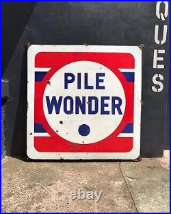 Vintage Mid 20th Century Pile Wonder French Enamel Sign Signage