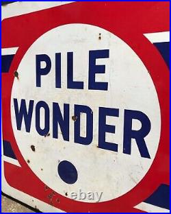 Vintage Mid 20th Century Pile Wonder French Enamel Sign Signage