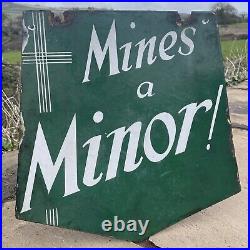 Vintage Mines a Minor De Reszke Enamel Sign