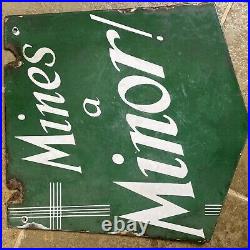 Vintage Mines a Minor De Reszke Enamel Sign