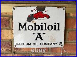 Vintage Mobil A Gargoyle enamel sign Vintage Mobil A Gargoyle enamel sign