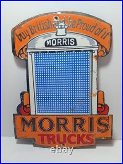 Vintage Morris Trucks Porcelain Enamel Sign 8 x 6 Inches