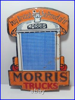 Vintage Morris Trucks Porcelain Enamel Sign 8 x 6 Inches