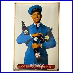 Vintage Motte Cordonnier Beer Enamel Advertising Sign