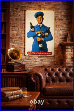 Vintage Motte Cordonnier Beer Enamel Advertising Sign