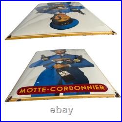 Vintage Motte Cordonnier Beer Enamel Advertising Sign