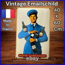 Vintage Motte Cordonnier Beer Enamel Advertising Sign