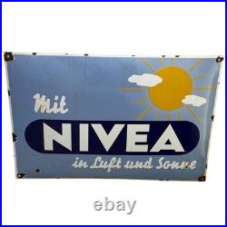 Vintage NIVEA Enamel Advertising Sign Enamel Plaque Email Sign