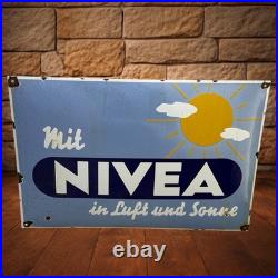 Vintage NIVEA Enamel Advertising Sign Enamel Plaque Email Sign