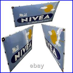 Vintage NIVEA Enamel Advertising Sign Enamel Plaque Email Sign