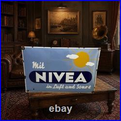 Vintage NIVEA Enamel Advertising Sign Enamel Plaque Email Sign