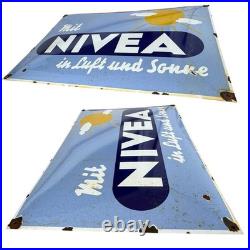 Vintage NIVEA Enamel Advertising Sign Enamel Plaque Email Sign