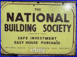Vintage National Building Society Enamel Sign Circa 1930's